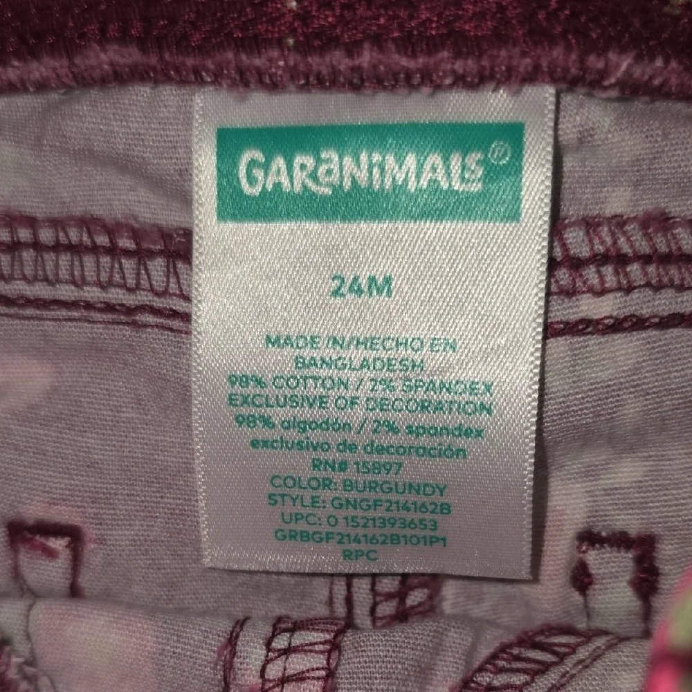 Gymboree Dark Burgandy/maroon Floral Kids Jeggings LOT Q